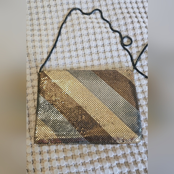 Vintage DELILL Chain Mesh Metal Bag Clutch/Shoulder.Art Deco.Bronze/gold/silver - Picture 14 of 15